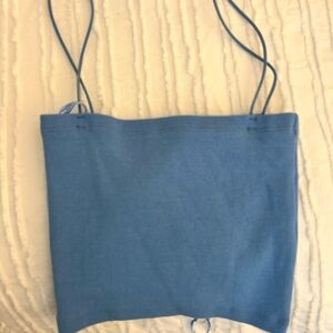 Zara Light Blue Ribbed Top